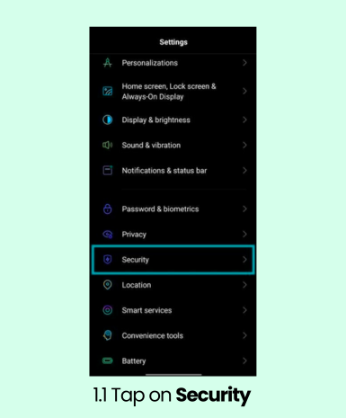 Tap on Security