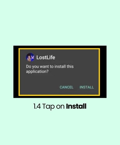 tap on install